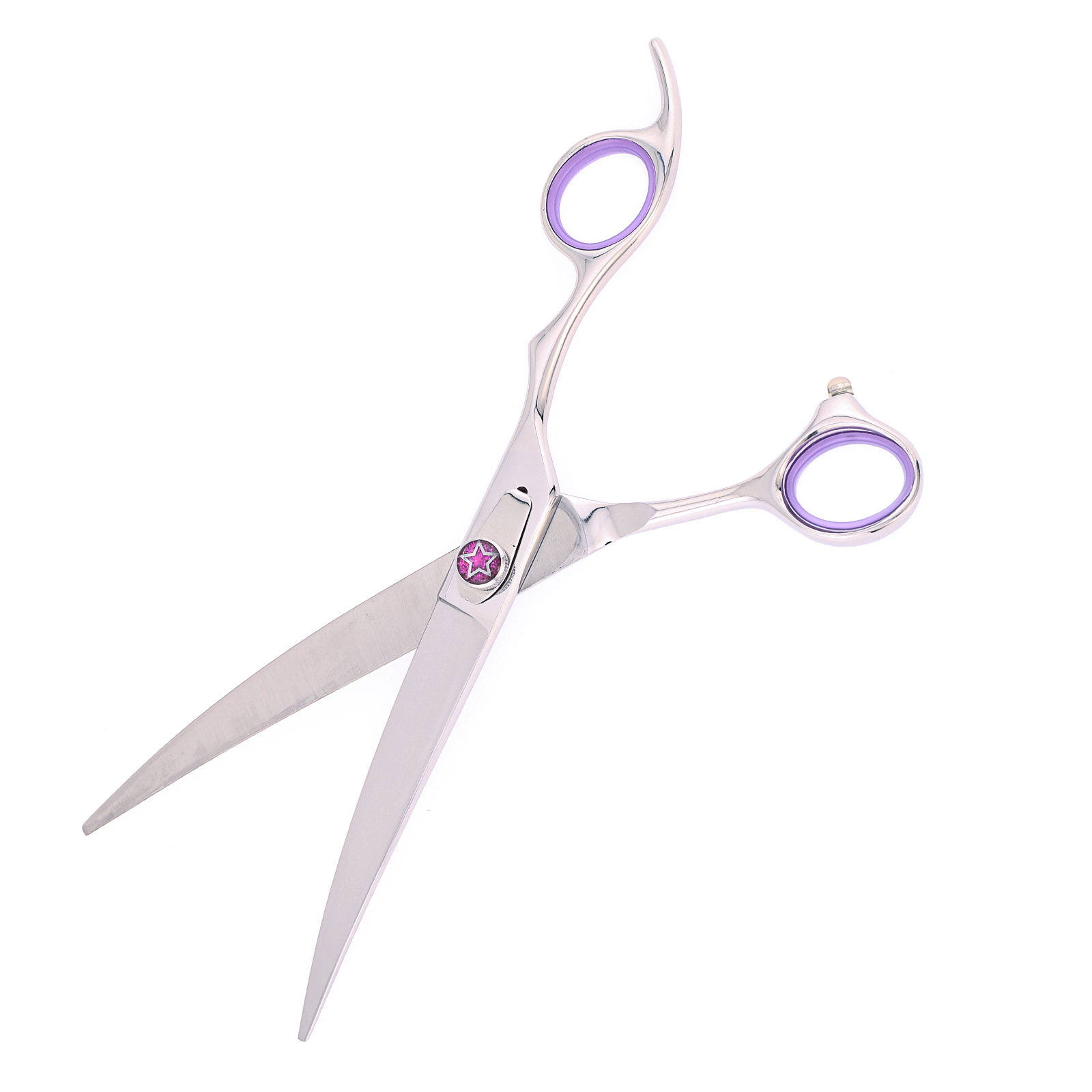 Titan Shears – Hoshi Silver & Purple Curve Shears 7.5” image 2